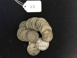 1 Roll of Circulated Walking Liberty Halves
