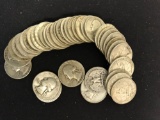1 Roll of Silver Washington Quarters in circulated grades - 40 Coins