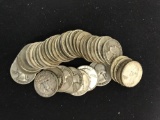 1 Roll of Silver Washington Quarters in Circulated Grades - 40 Coins