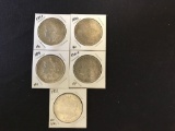 5 Morgan Dollars grades range from VF-AU+