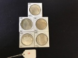 5 - 1921 Morgan Dollars