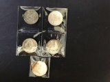 5 AU-Uncirculated Morgan Dollars