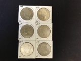 6 Peace Dollars in High Grade Circulated (AU-AU+)
