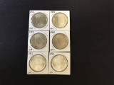 6 Uncirculated 1922 Peace Dollars