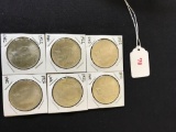 6 Uncirculated 1922 Peace Dollars