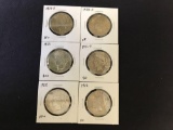 6 - Peace Dollars in Various Circulated Grades