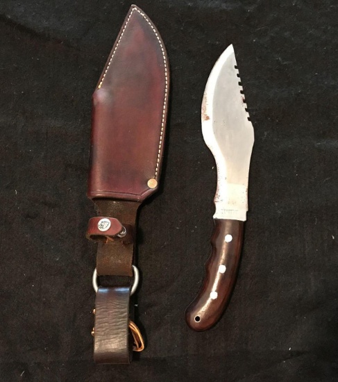 Handmade Skinning Knife with Leather Holster
