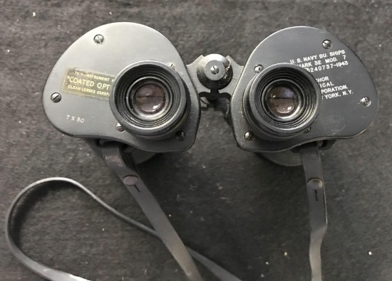 US Navy BU Ships Mark 32 MOD 7 24073-1943 7x50 Binoculars