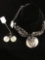 Black Beaded Zebra Necklace & Earring Set