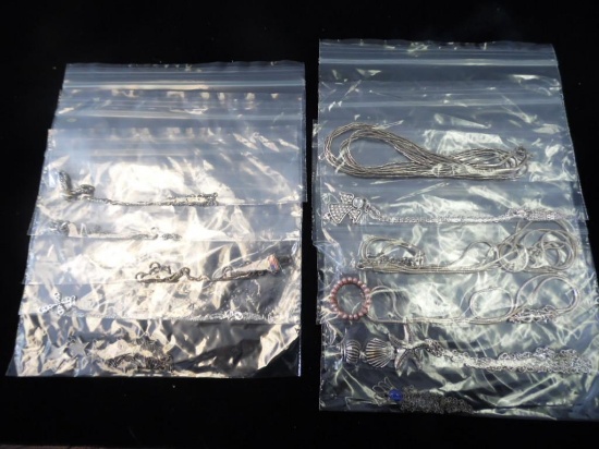 Lot of 11 Silvertone Necklaces