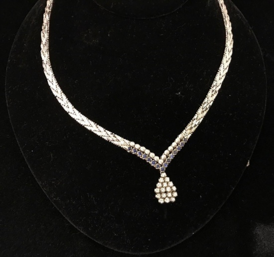 14kt Diamond and Sapphire Collar Necklace