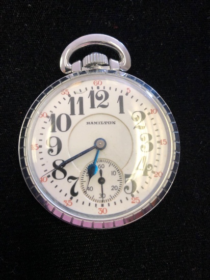 Hamilton Railroad style Pocket watch. 21 Jewels 992 double roller. 5 positions, adjustable.