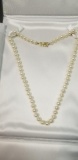 Pearl Necklace with Leather Case