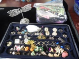 Tray of Costume Jewelry Earrings