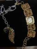 J Janson...watch with swarovski...crystals and Brighton keychain...