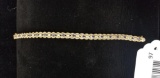 14KT Gold Diamond & Sapphire Tennis Bracelet