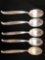 5 Sterling Silver Spoons Swan Lake Pattern