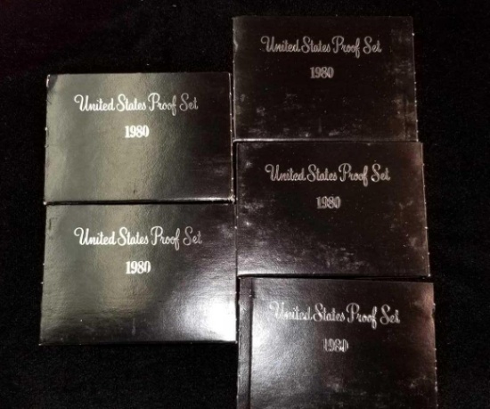 5 1980 United States Proof sets