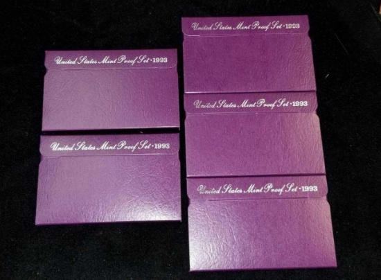 5 1993 United States Proof Sets
