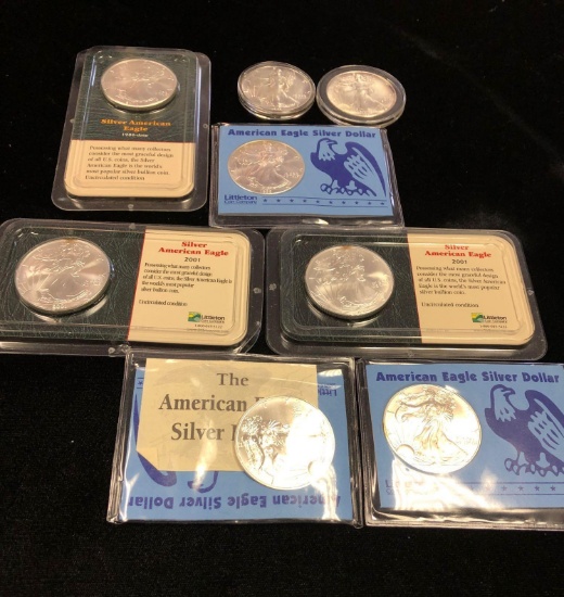 8 Walking Liberty Silver Dollars