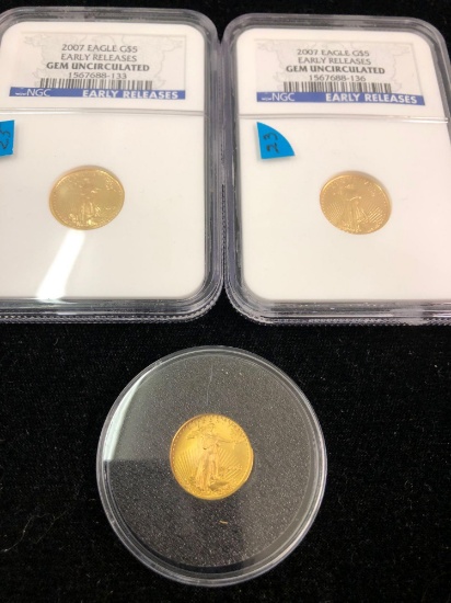 3 $5 Gold Eagles