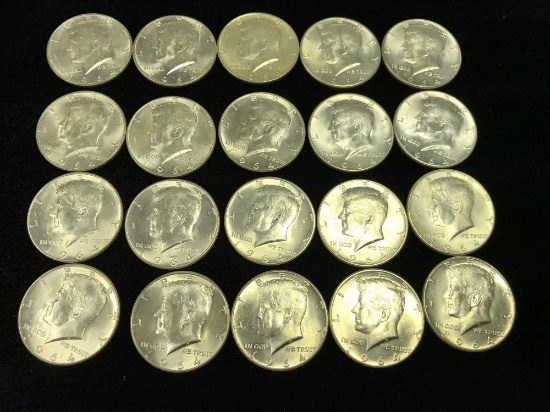 20 1964 Kennedy Half Dollars