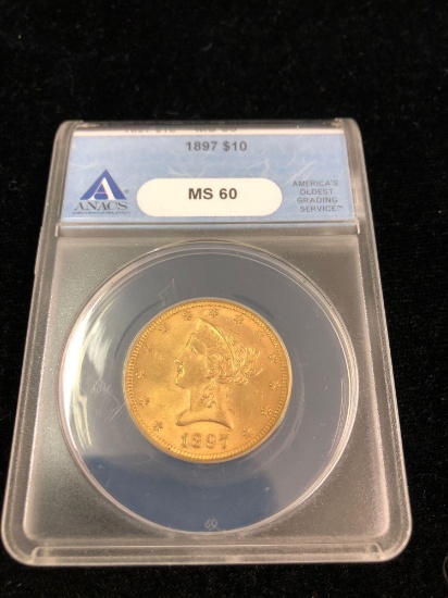 1897 Coronet Head $10 Eagle MS60