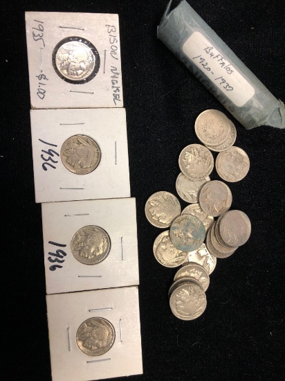1 Lot of Approximately 50 Buffalo Nickels