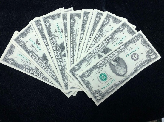 54 Consecutive Uncirculated 2003 $2 Bills
