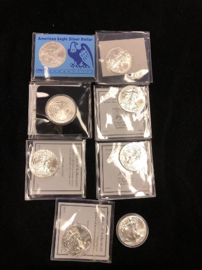 8 Silver American Eagles