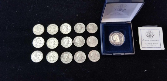 Lot of 16 Susan B. Anthony Dollars