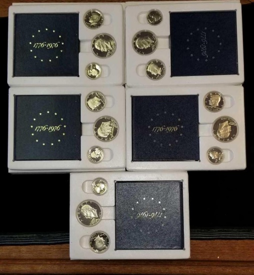 Lot of 5 United States Bicentennial Proof Sets