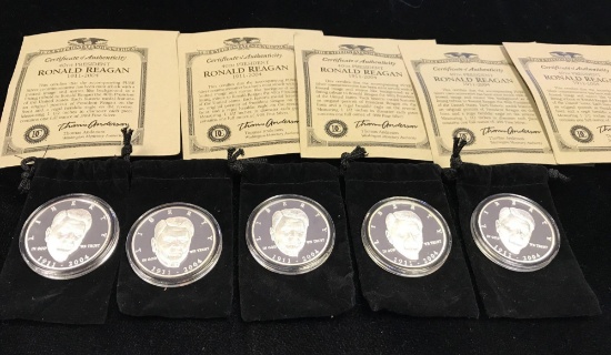 5 Ronald Reagan Silver Ingots