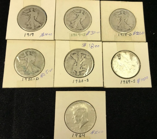 7 Silver Half Dollars
