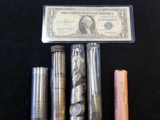 Mixed lot coins/ silver certificates