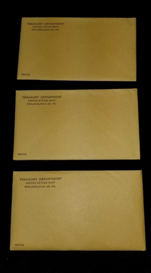 3 1961 United States Mint Sets