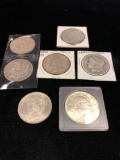 5 Morgan Dollars and 2 Peace Dollars