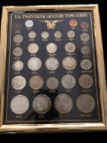 Framed Collection of US Twentieth Century Type Coins