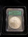 2006 W 20th Anniversary Silver American Eagle ICG-SP70