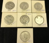 7 Silver Half Dollars