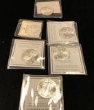 6 Uncirculated American Eagle Silver Dollars