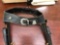Decorative Black Tooled Leather Gun Belt