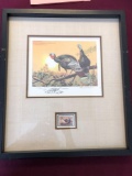 1979 Wild Turkey Signed Print and Stamp Merriami by Ken Carlson