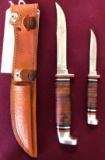Set of 2 Case XX 316-5 Hunting Knives 3in and 5in blades