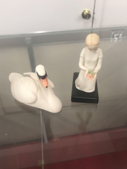 Porcelin Swan and Girl