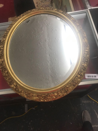 Oval Gold Leaf Beveled Mirror...