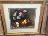 Framed fruit and flower print