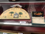 Home Sweet Home Wall Hanging Sign, Soviet Union Decorative Box, and 2 Picture Stands