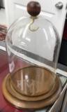 Monogramed Glass Watch Stand with Wooden Bottom