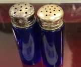 Mini Blue Glass S & P Shakers